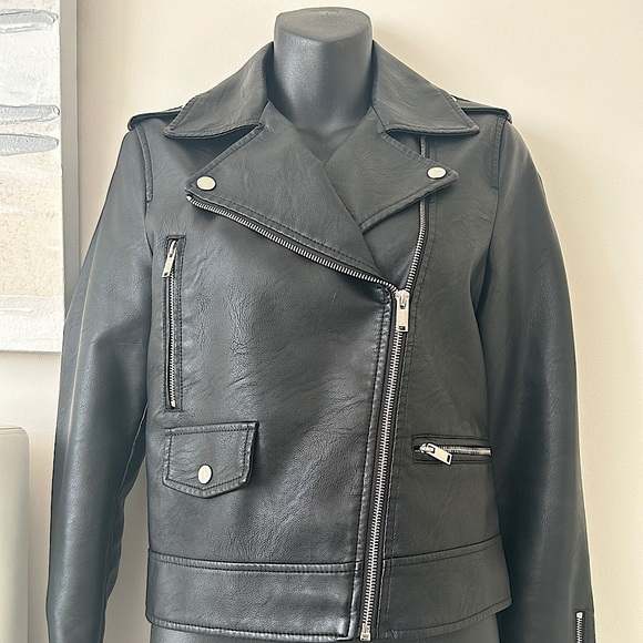 Noisy May Nmnora L/S Faux Leather Jacket - Picture 1 of 9